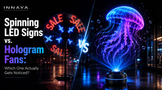 spinning led sign hologram fan