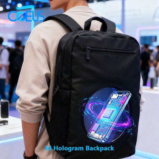 COEUS 20cm Portable 3D Hologram LED Backpack Fan – Walking Advertising Display