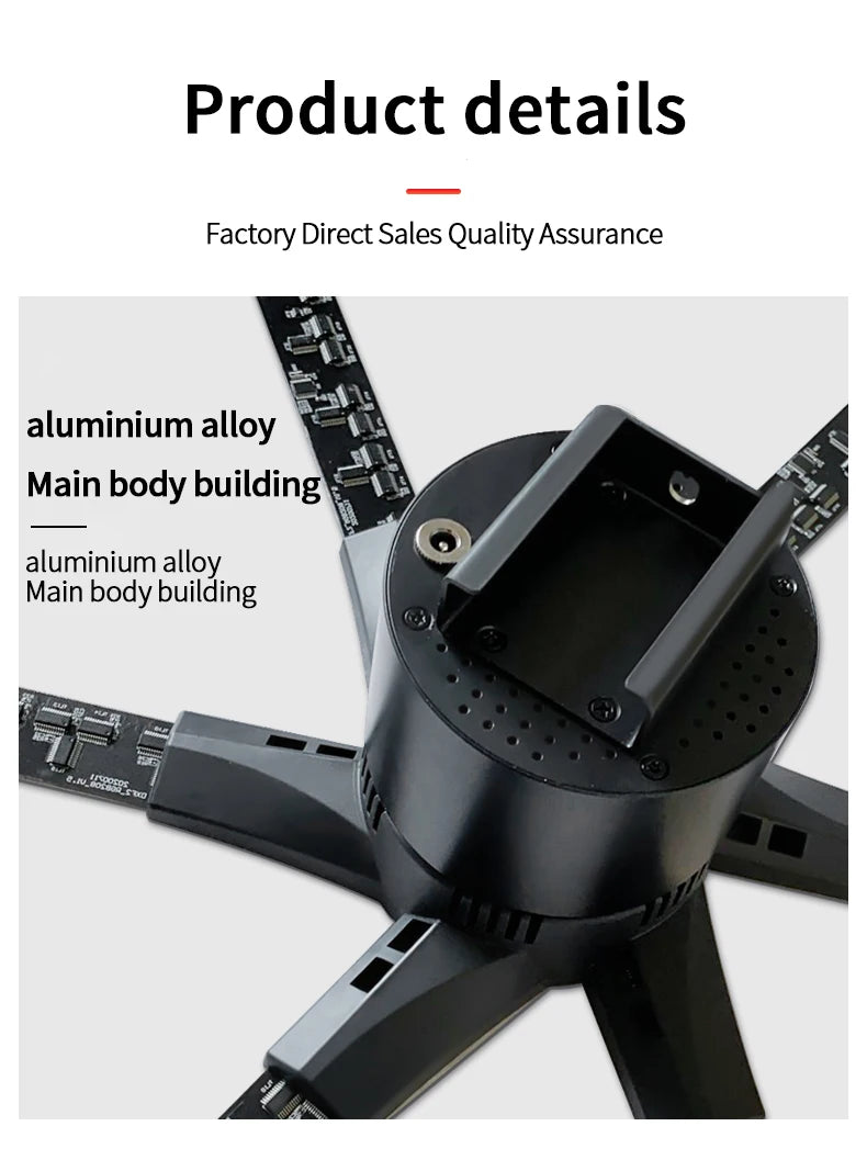 Popular 3D Hologram Fan 60cm 6 Blades RGB LED Display Advertising Fan with Wi-Fi App Control