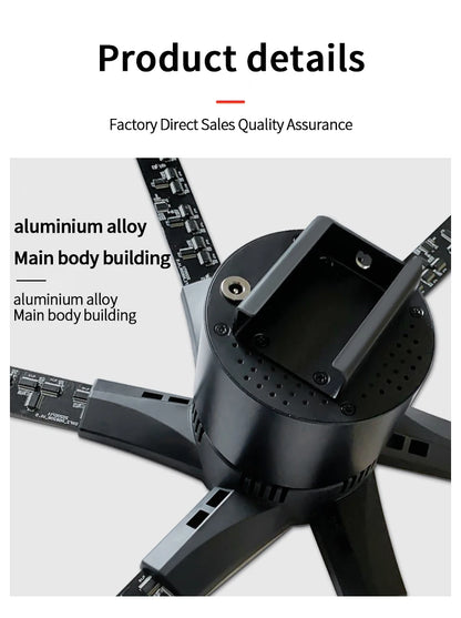 Popular 3D Hologram Fan 60cm 6 Blades RGB LED Display Advertising Fan with Wi-Fi App Control