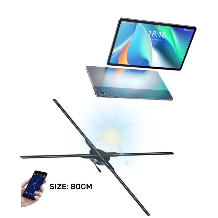 80cm Outdoor 3d Hologram Led Fan Display for Venue Retail Space High Impact Led 3D Fans for Advertising