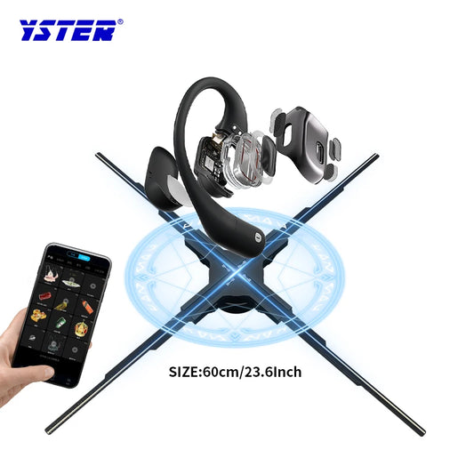 Mobile  App Control 60cm Holographic Fan 3d Hologram Projector HD Good Advertising Animation Wall 3D Hologram Fan