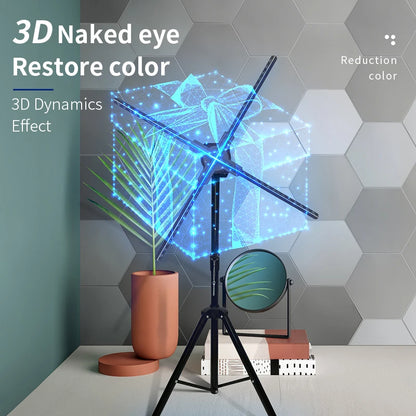 New Model 3D Hologram High Resolution LED Display 3D Fan 70cm 4 Blades Holographic Fans Screen  Wi-Fi Enabled App Control