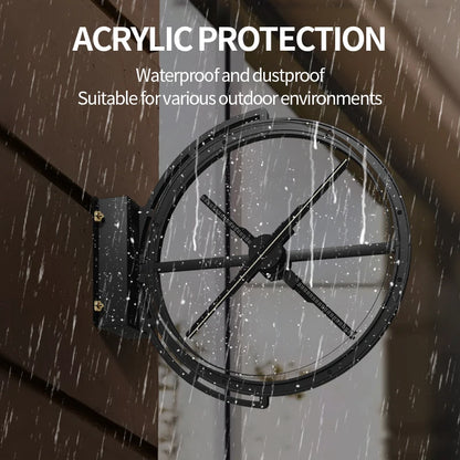 INNAYA 45CM outdoor 3D hologram fan with waterproof acrylic protection.
